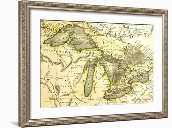 1795 Map Of The Great Lakes-Tektite-Framed Art Print