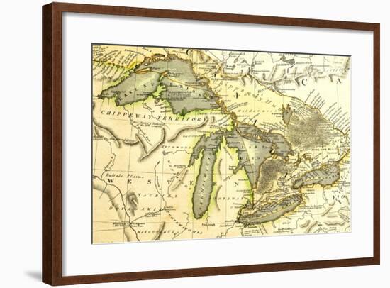 1795 Map Of The Great Lakes-Tektite-Framed Art Print