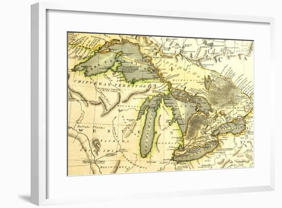 1795 Map Of The Great Lakes-Tektite-Framed Art Print