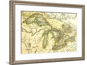 1795 Map Of The Great Lakes-Tektite-Framed Art Print