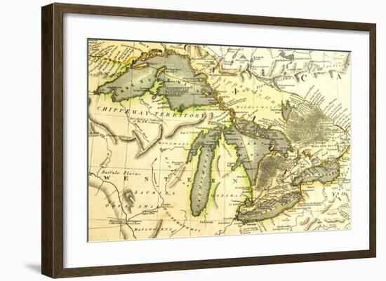 1795 Map Of The Great Lakes-Tektite-Framed Art Print