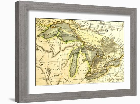 1795 Map Of The Great Lakes-Tektite-Framed Art Print