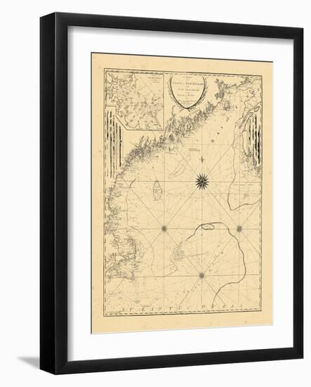 1798, A CHART/OF THE/COAST OF NEW ENGLAND/From the/SOUTH SHOAL TO CAPE SABLE/INCLUDING/GEORGES BANK-null-Framed Giclee Print