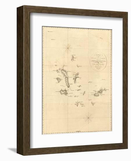 1798 Map of the Galapagos Islands in the Pacific Ocean-null-Framed Premium Giclee Print