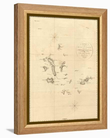 1798 Map of the Galapagos Islands in the Pacific Ocean-null-Framed Stretched Canvas