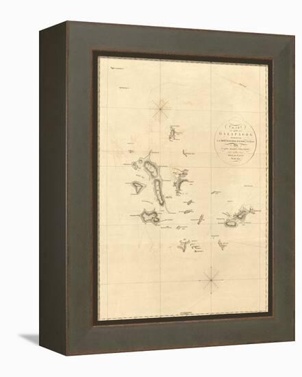 1798 Map of the Galapagos Islands in the Pacific Ocean-null-Framed Stretched Canvas