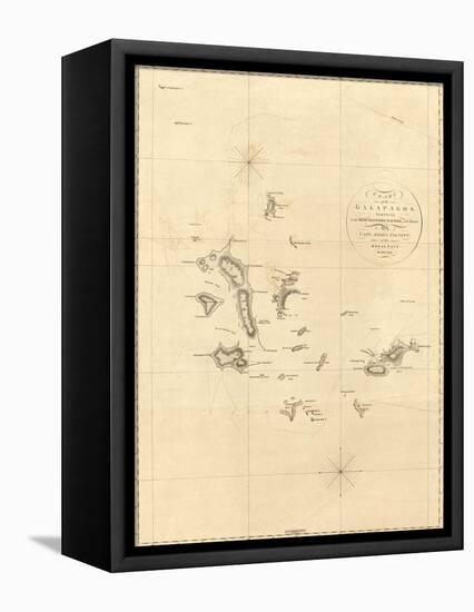 1798 Map of the Galapagos Islands in the Pacific Ocean-null-Framed Stretched Canvas