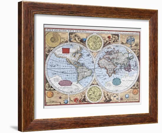 17th Century Map of the World-null-Framed Giclee Print