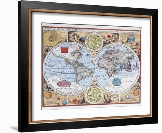 17th Century Map of the World-null-Framed Giclee Print