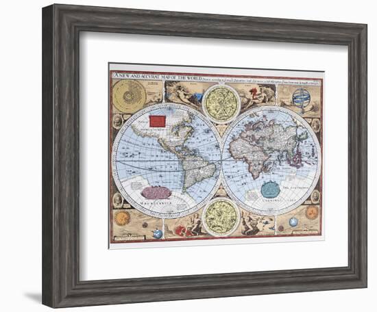 17th Century Map of the World-null-Framed Giclee Print