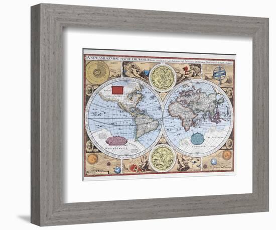 17th Century Map of the World-null-Framed Giclee Print