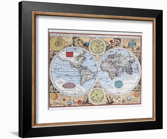 17th Century Map of the World-null-Framed Giclee Print