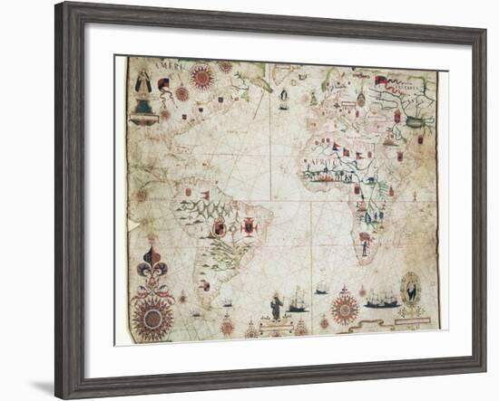 17th Century Nautical Map of the Atlantic-Library of Congress-Framed Photographic Print