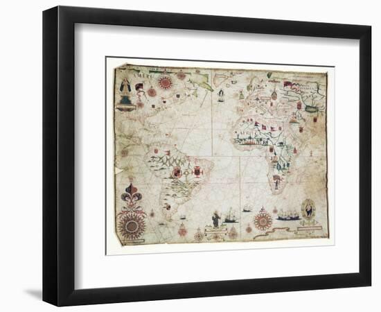 17th Century Nautical Map of the Atlantic-Library of Congress-Framed Photographic Print