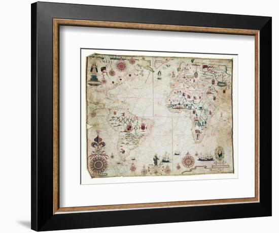 17th Century Nautical Map of the Atlantic-Library of Congress-Framed Photographic Print