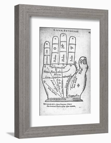 17th Century Palmistry Diagram-Middle Temple Library-Framed Photographic Print