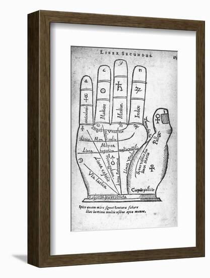 17th Century Palmistry Diagram-Middle Temple Library-Framed Photographic Print