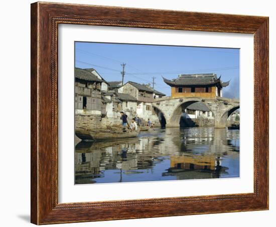 17th Century Pavilion Bridge Over Ancient Canal, Near Soochow (Suzhou), China, Asia-Ursula Gahwiler-Framed Photographic Print