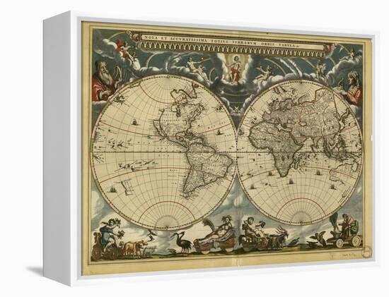 17th Century World Map-Library of Congress-Framed Premier Image Canvas