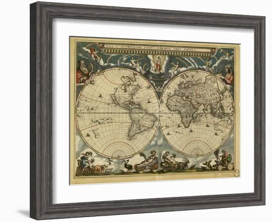 17th Century World Map-Library of Congress-Framed Photographic Print