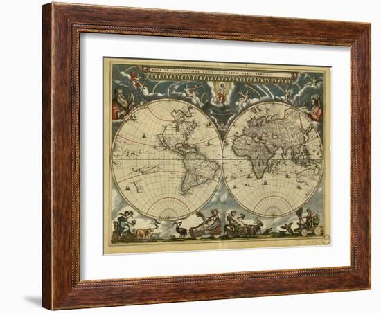 17th Century World Map-Library of Congress-Framed Photographic Print