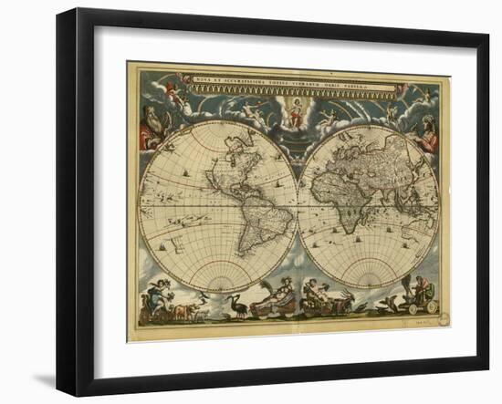 17th Century World Map-Library of Congress-Framed Photographic Print