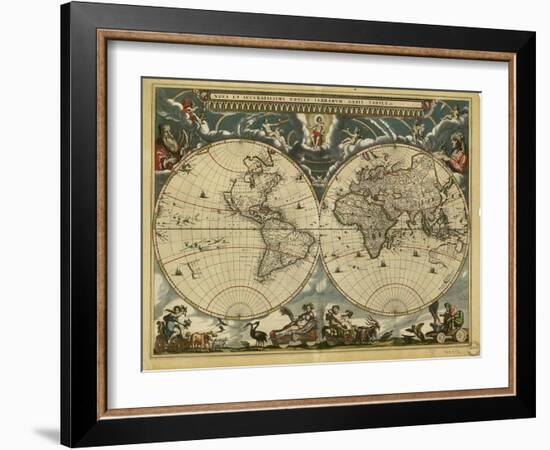 17th Century World Map-Library of Congress-Framed Photographic Print