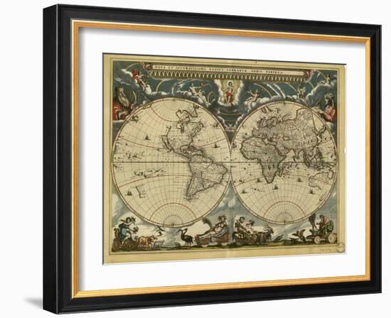 17th Century World Map-Library of Congress-Framed Photographic Print