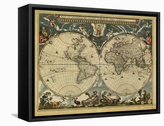 17th Century World Map-Library of Congress-Framed Premier Image Canvas