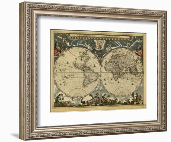 17th Century World Map-Library of Congress-Framed Photographic Print