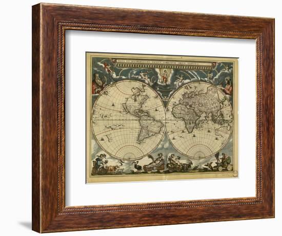 17th Century World Map-Library of Congress-Framed Photographic Print