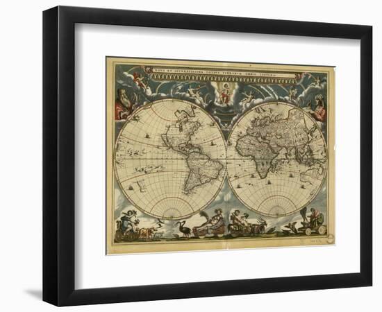 17th Century World Map-Library of Congress-Framed Photographic Print