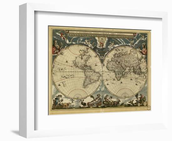 17th Century World Map-Library of Congress-Framed Photographic Print