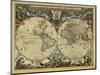 17th Century World Map-Library of Congress-Mounted Photographic Print