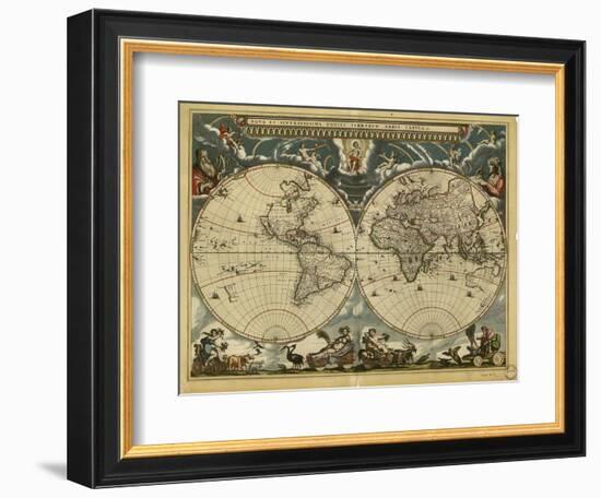 17th Century World Map-Library of Congress-Framed Photographic Print