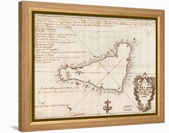 1803 Map of Easter Island-null-Framed Stretched Canvas