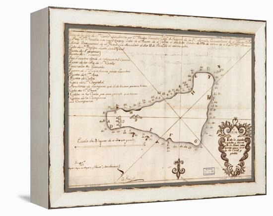 1803 Map of Easter Island-null-Framed Stretched Canvas