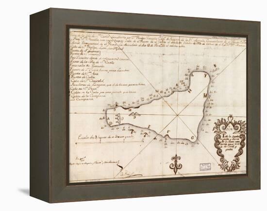 1803 Map of Easter Island-null-Framed Stretched Canvas