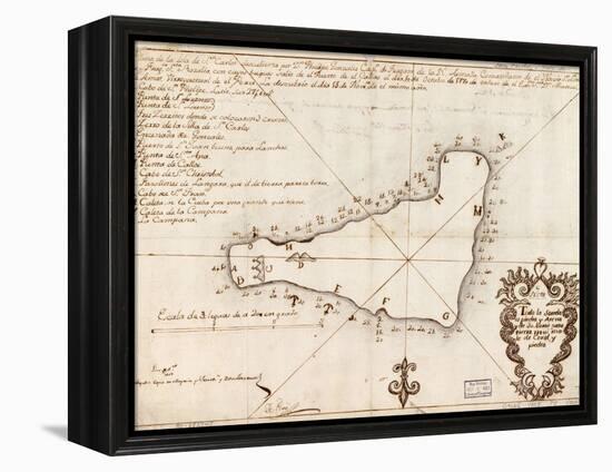 1803 Map of Easter Island-null-Framed Stretched Canvas