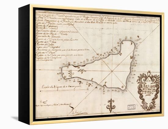 1803 Map of Easter Island-null-Framed Stretched Canvas