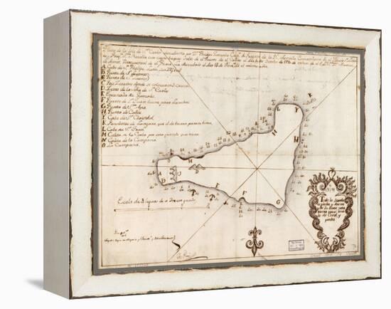 1803 Map of Easter Island-null-Framed Stretched Canvas