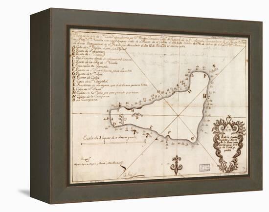 1803 Map of Easter Island-null-Framed Stretched Canvas