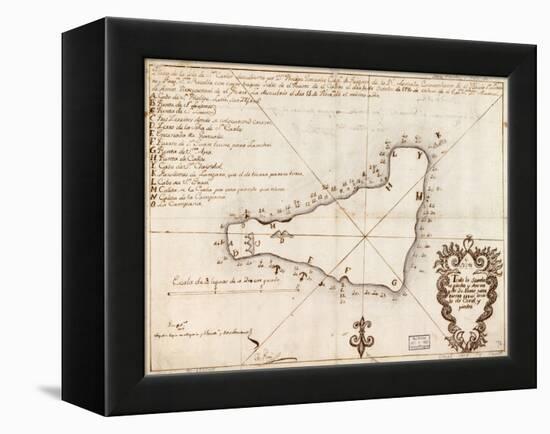 1803 Map of Easter Island-null-Framed Stretched Canvas