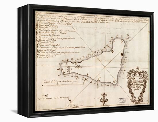 1803 Map of Easter Island-null-Framed Stretched Canvas