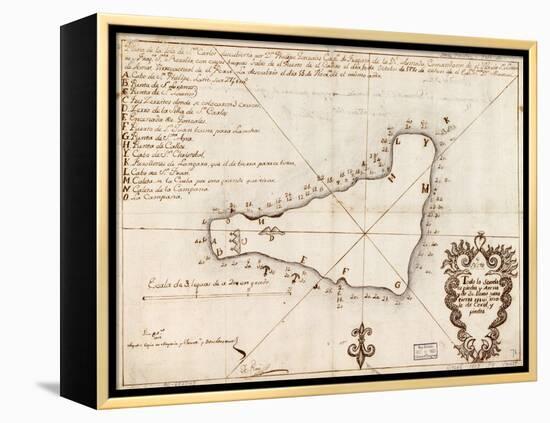 1803 Map of Easter Island-null-Framed Stretched Canvas
