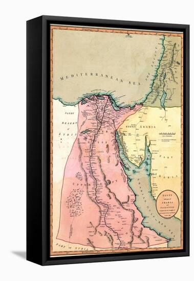 1803 Map of Egypt, with Part of Arabia and Palestine-null-Framed Stretched Canvas