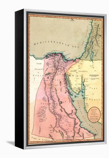 1803 Map of Egypt, with Part of Arabia and Palestine-null-Framed Stretched Canvas