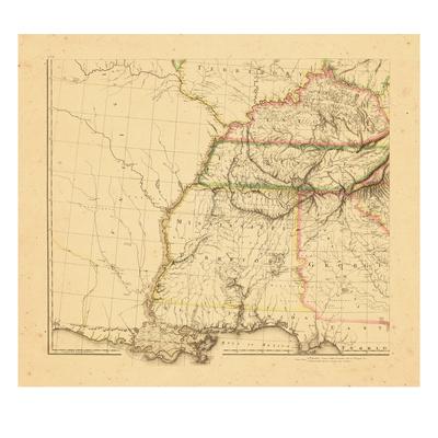 1812 Alabama Georgia Kentucky Louisiana Mississippi Tennessee Giclee Print Art Com