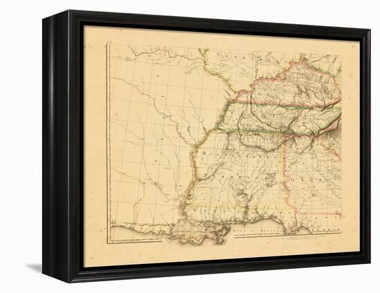 1812, Alabama, Georgia, Kentucky, Louisiana, Mississippi, Tennessee-null-Framed Premier Image Canvas