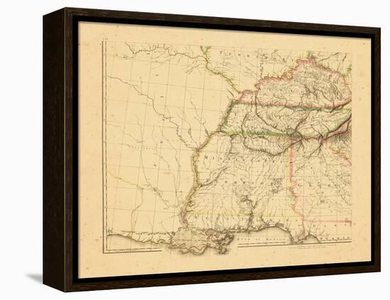 1812, Alabama, Georgia, Kentucky, Louisiana, Mississippi, Tennessee-null-Framed Premier Image Canvas